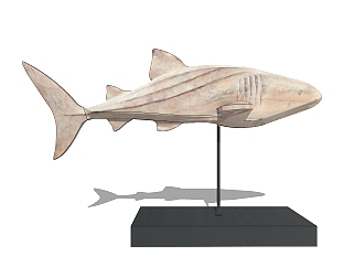 鱼雕塑摆件草图大师模型，雕塑摆件sketchup模型下载