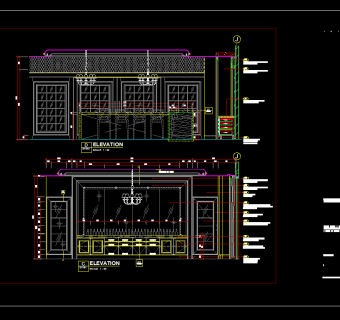  法式餐厅及雪茄吧，餐饮CAD施工图纸下载