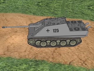 德国jagdpanther猎豹坦克草图大师模型，<em>坦克SU模型</em>下载