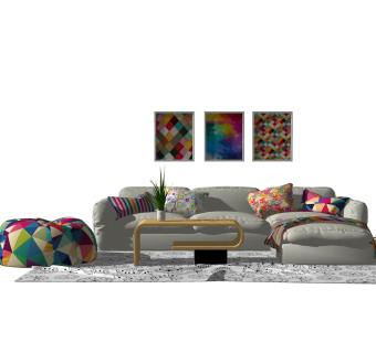 现代沙发组合草图大师模型，沙发组合sketchup模型下载