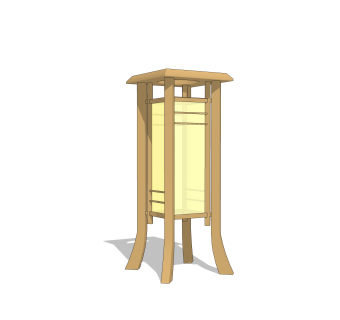 中式落地灯su模型，落地灯草图大师模型下载