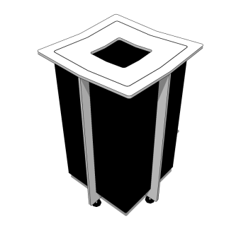 现代金属垃圾桶草图大师模型，垃圾桶SU模型下载