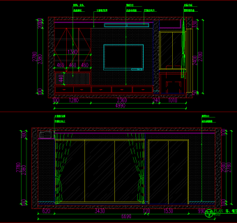 北欧简约风样板间设计施工图，样板间室内家装CAD施工图纸下载