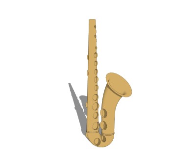 现代乐器萨克斯su模型，乐器草图大师模型下载