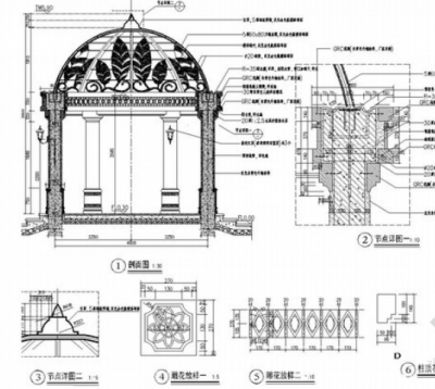 欧式景<a href=https://www.yitu.cn/su/7053.html target=_blank class=infotextkey>亭</a>施工详图25例