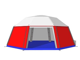 现代简约户外帐篷草图大师模型，帐篷sketchup模型下载