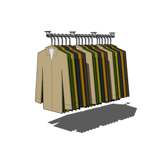 现代衣服服饰组合草图大师模型，服饰sketchup模型下载