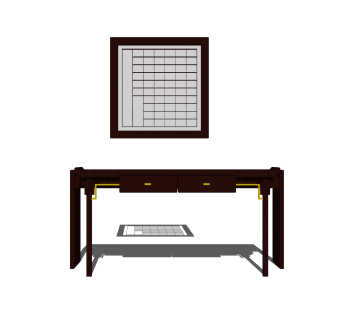 新中式端景条案sketchup模型，端景条案草图大师模型下载