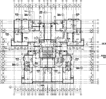 8层1楼梯2电梯4户点式住宅楼建筑施工图纸