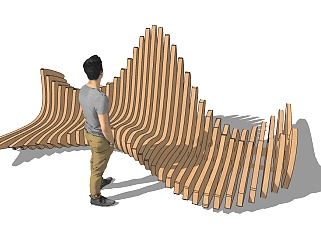 异形坐凳sketchup模型分享，异形坐椅su模型skp文件下载