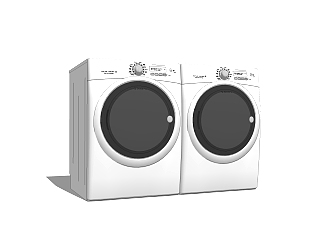 现代洗衣机草图大师模型，洗衣机sketchup模型下载
