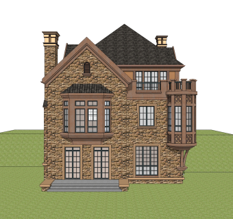欧式别墅sketchup模型，别墅su模型下载