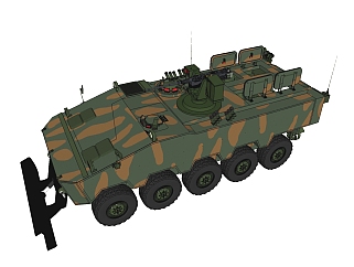 意大利依维柯瓜拉尼装甲车草图大师模型，装甲车SU模型下载