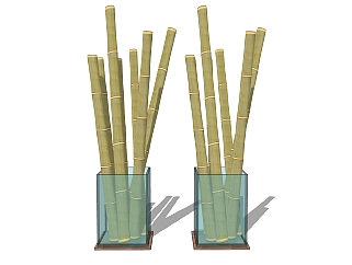 现代竹制品sketchup模型，竹制品草图大师模型下载