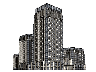 欧式高层办公楼草图大师模型，高层办公楼sketchup模型免费下载