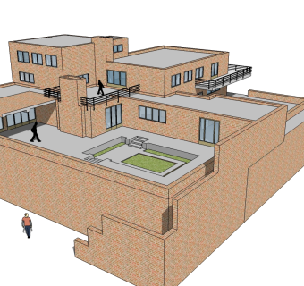 路德维希·密斯·凡·德·罗 别墅居住草图大师模型下载