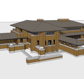 弗兰克·劳埃德·赖特马丁住宅草图大师模型下载