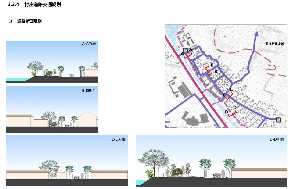 村庄道路断面图片