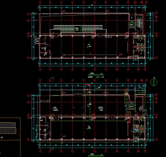 二层厂房建筑给排水施工图CAD图纸