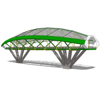 现代桥梁草图大师模型下载，sketchup桥梁su模型分享