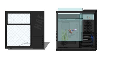 现代水族箱skp文件下载，水族箱SU模型