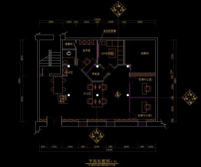 爱尔兰办公室CAD施工图，CAD建筑图纸免费下载