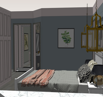 一整套室内装饰卧室sketchup模型下载