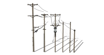 电线杆skp文件下载，电线杆SU模型