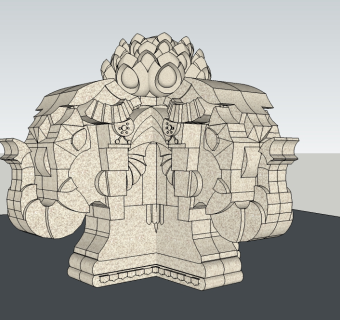 东南亚大象雕塑su模型下载、大象雕塑草图大师模型下载