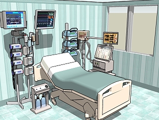 现代医疗<em>器材组合</em>草图大师模型，医疗器材sketchup模型