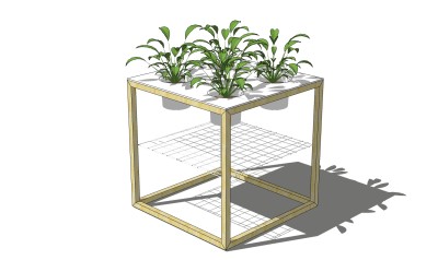  现代植物盆栽 SU模型，植物盆栽 草图大师模型下载