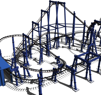 现代过山车草图大师模型，过山车sketchup模型