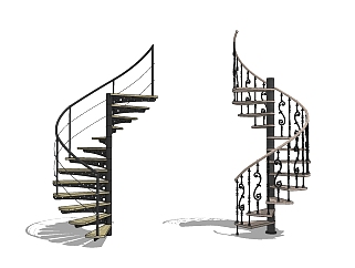 欧式<em>螺旋楼梯</em>草图大师模型，楼梯sketchup模型下载