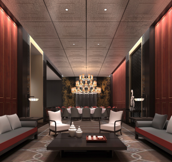 高端奢华餐厅CAD施工图，餐厅CAD建筑工程图纸下载