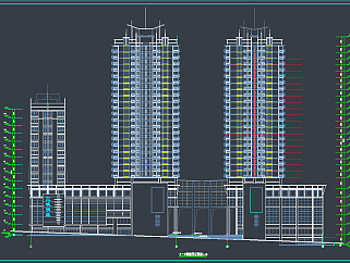 商业写字楼建筑设计CAD施工图，办公空间CAD施工图纸下载