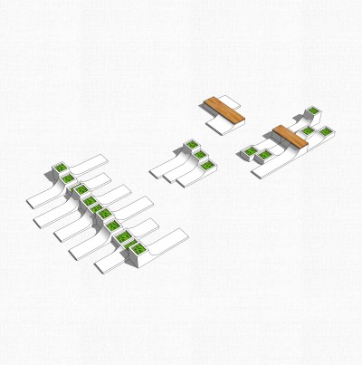 现代树池座椅组合草图大师模型，树池座椅sketchup模型下载