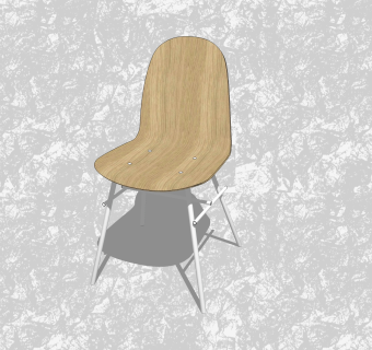 现代曲木休闲椅草图大师模型，创意小座椅su模型下载