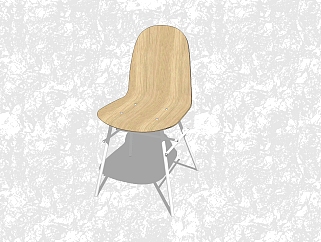 现代<em>曲木休闲椅</em>草图大师模型，创意小座椅su模型下载