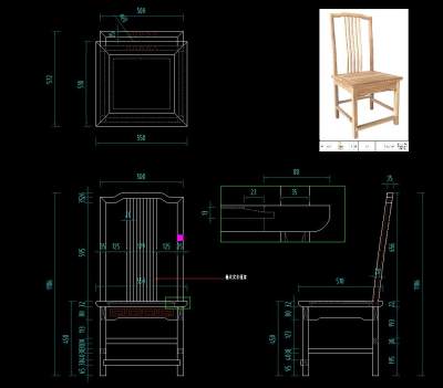 新中式椅子家具图库施工图CAD图纸