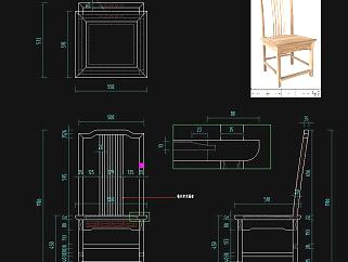 新中式椅子家具图库施工图CAD图纸