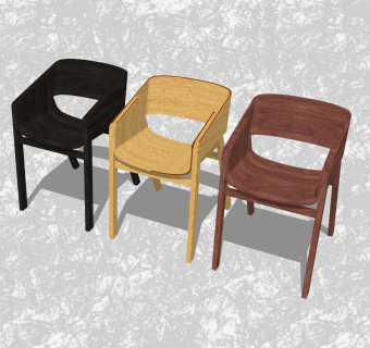 现代创意小座椅su模型，单人椅草图大师模型下载