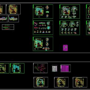 中国古典别墅施工图，别墅CAD图纸下载