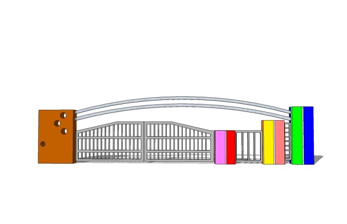 现代幼儿园入口大门草图大师模型，幼儿园入口大门sketchup模型下载
