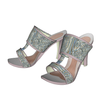 现代高跟凉拖鞋草图大师模型,服装店衣架su模型下载