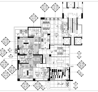 深圳中信红树湾11栋2701错层复式CAD施工图套图，复式家居CAD建筑图纸下载