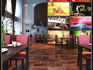 茶餐厅 施工图+3张高清无水印效果图+3D源文件及贴图下载