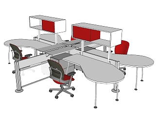 代办公桌su模型，办公桌草图大师模型下载