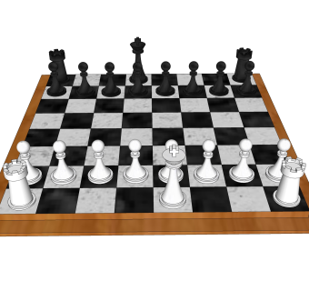 国际象棋摆件草图大师模型,现代装饰品su模型下载