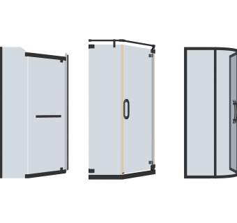 淋浴门草图大师模型，浴室门SU模型下载