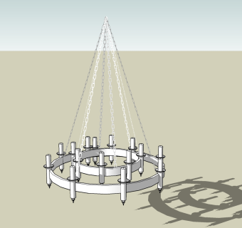  欧式客厅吊灯草图大师模型，客厅吊灯sketchup模型下载